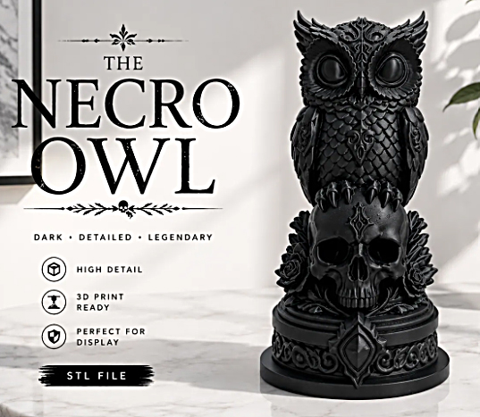 ESTATUETA CORUJA COLEÇÃO NECRO