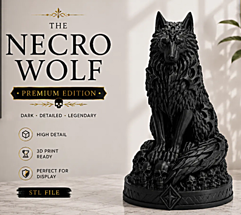 ESTATUETA LOBO COLEÇÃO NECRO